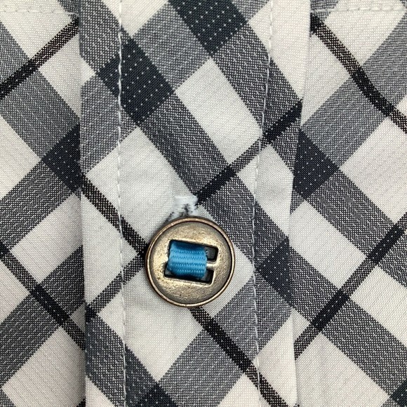 Panache Cyclewear Mens Short Sleeve Button Up Shirt Black White Plaid Size Large - Picture 6 of 8